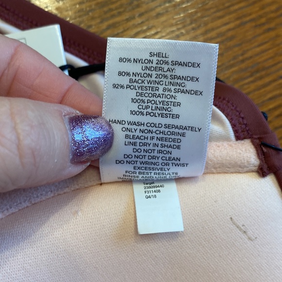 Shade & Shore - Rose colored underwire pushup bikini top with light pink… - Picture 9 of 10